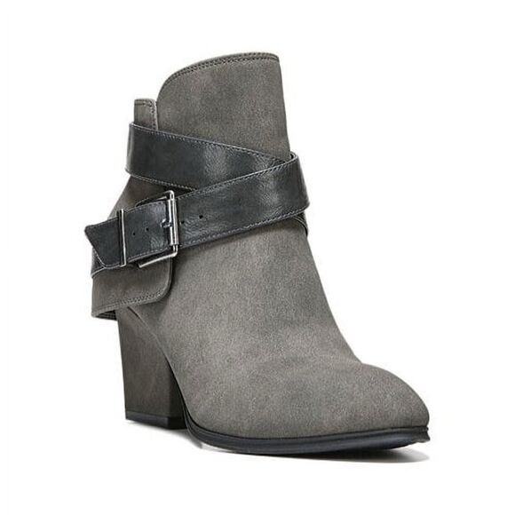 Life Stride Gray “Wendy” Suede Ankle Booties w/Straps & Buckle (Size: 7.5) - Picture 1 of 16